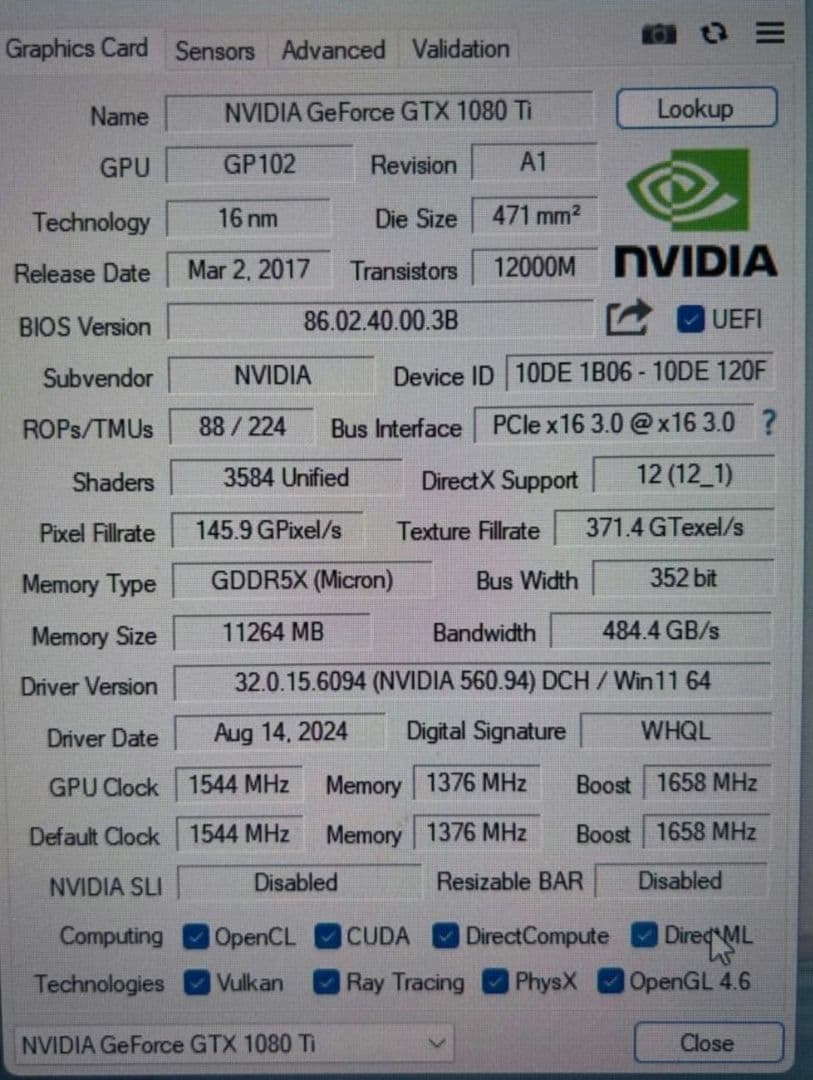 グラフィックボード・グラボ・ビデオカード GeForce GTX 1080 Ti