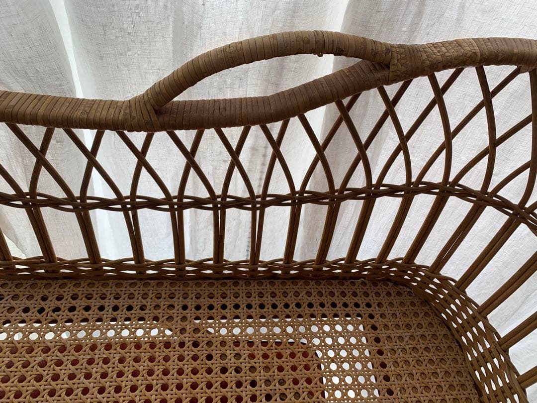 ヴィンテージ　ベビーベッド 籐 ラタン かご インテリア アンティーク