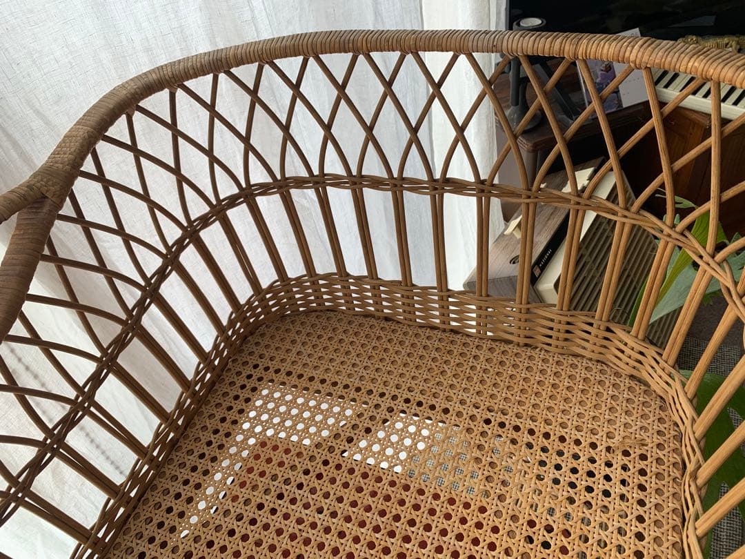 ヴィンテージ　ベビーベッド 籐 ラタン かご インテリア アンティーク