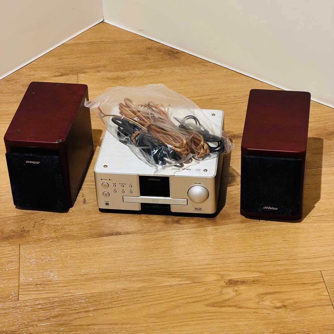【動作良】Victor ウッドコーンコンポ EX-AK1（リモコン欠品）