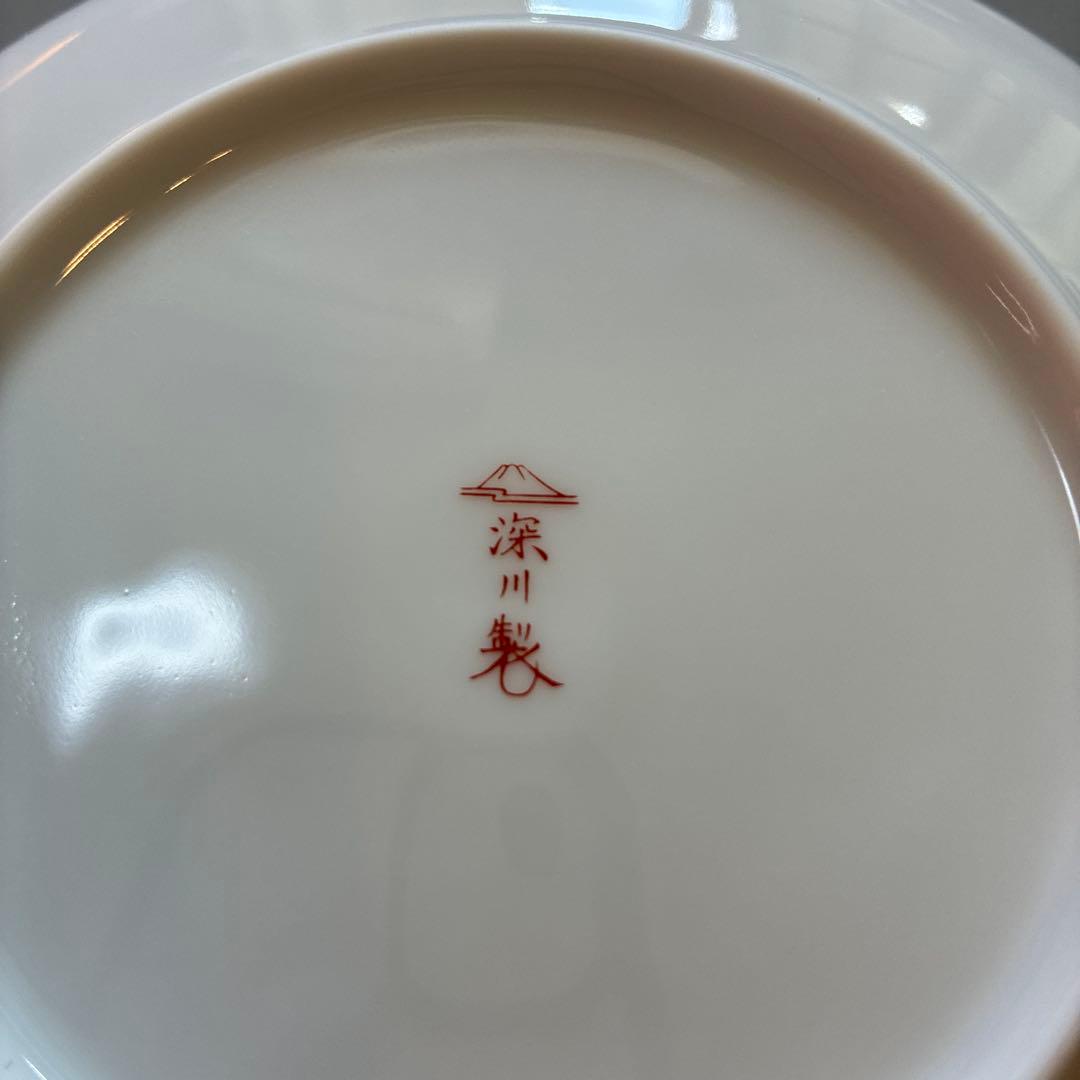 【極美品】深川製磁 ブルーチャイナ 銘々皿 5枚セット 金彩 16cm プレート