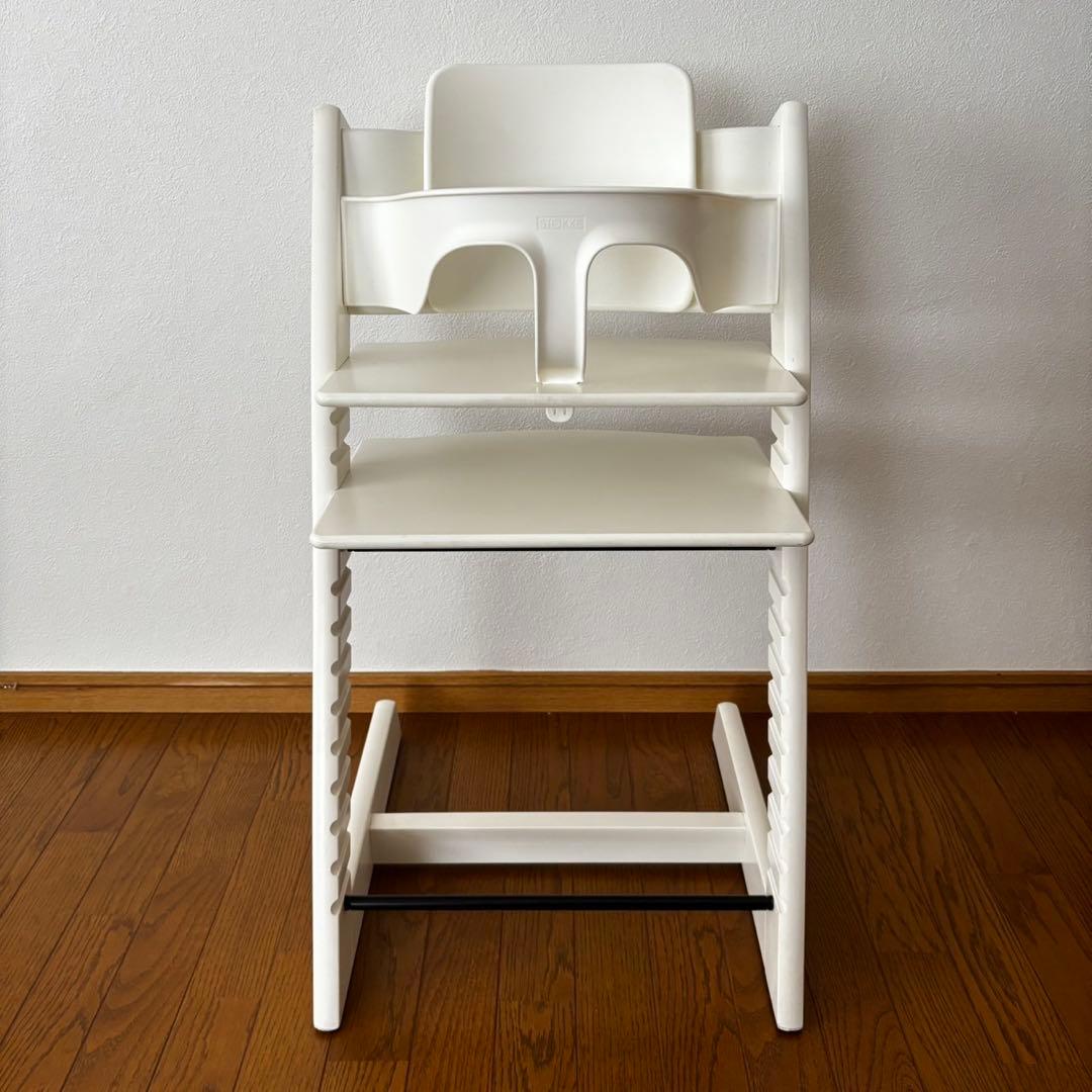 ストッケ　トリップ トラップ　ベビーチェア+ベビーセット　ホワイト②