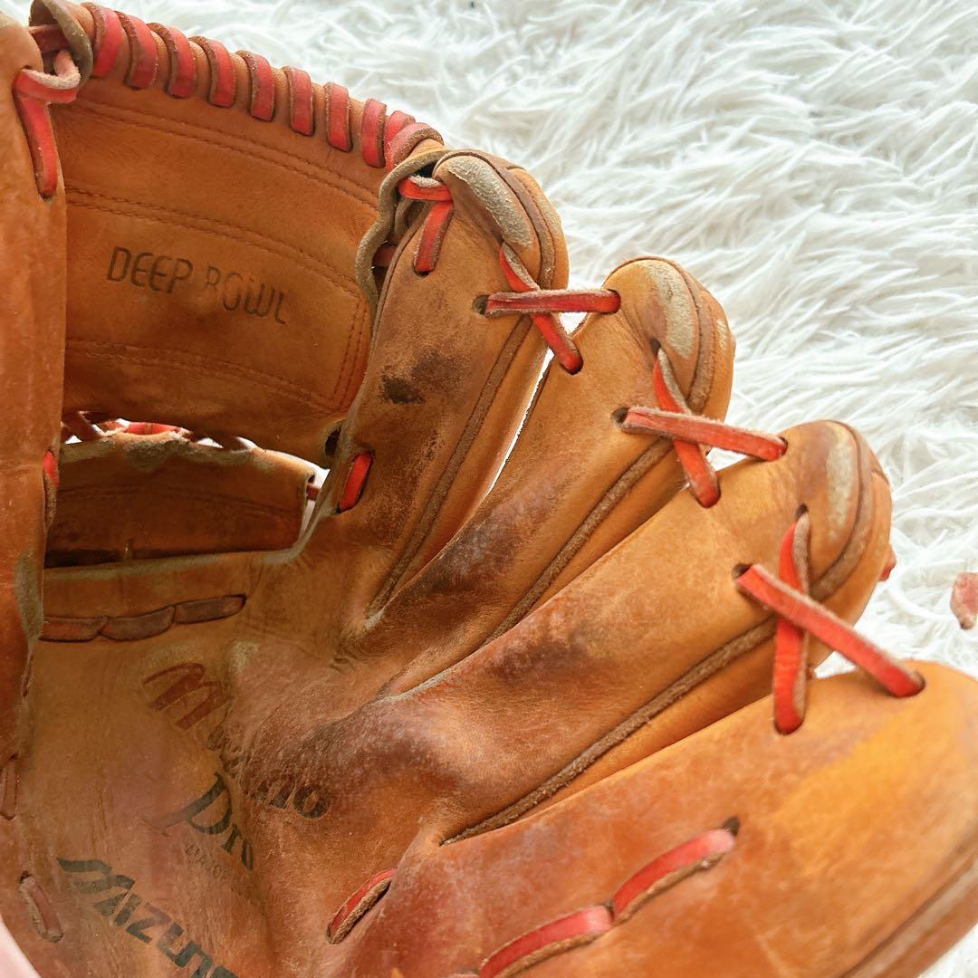 日本製　ミズノプロ　グローブ　ロゴ　ブラウン