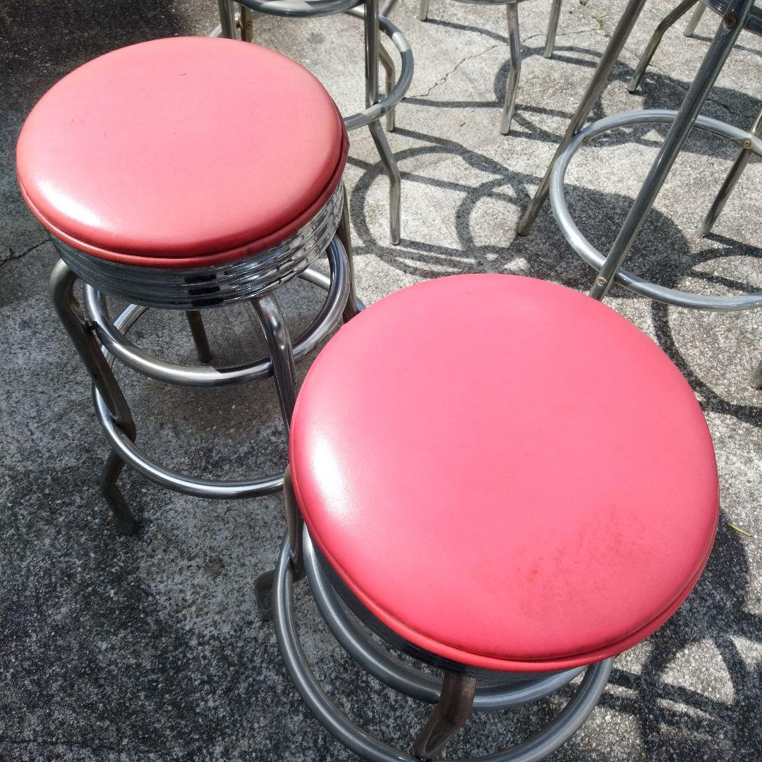 アメリカンレトロ　ハイチェア&ハイテーブルセット