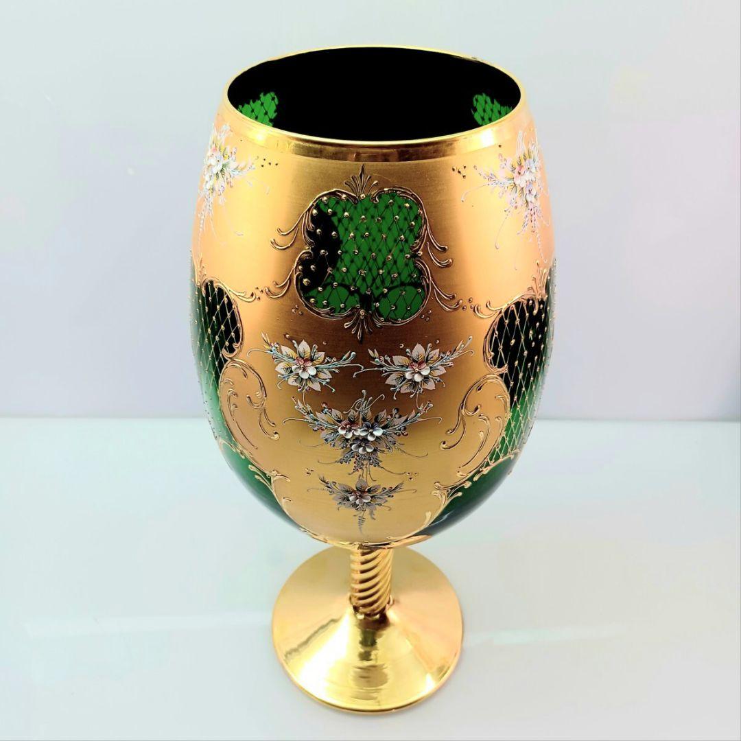 MURANO 特大 45.5㎝ ムラノ ハイエナメル ワイングラス 型 オブジェ