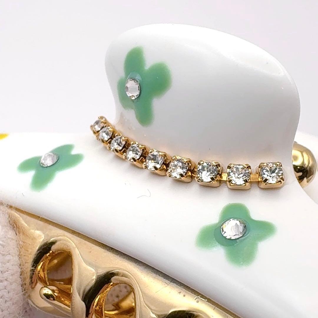 acca アッカ　ヘアクリップ　M ニューコラーナ　白　ゴールド　ラインストーン