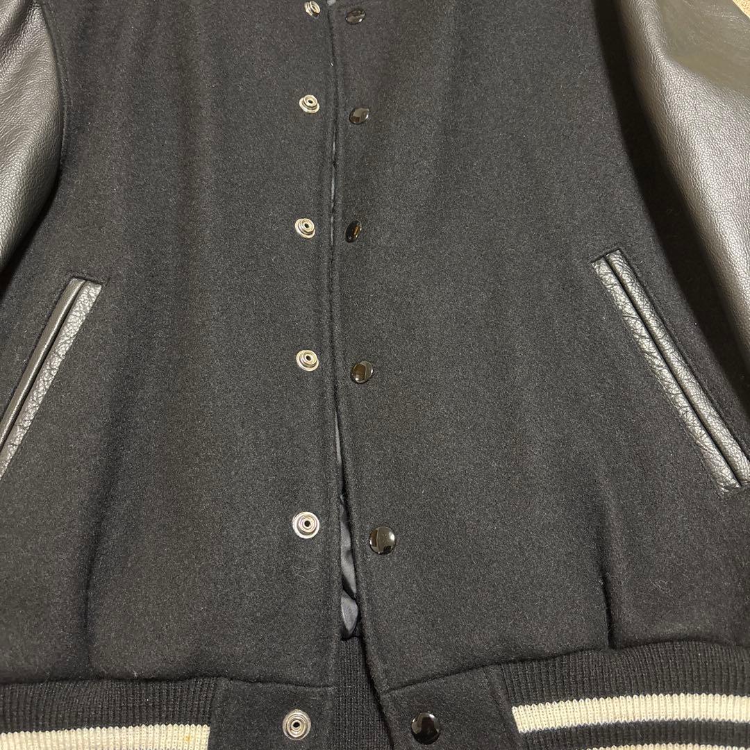 【早い者勝ち】訳ありゴールデンベアスタジャン黒ブラックレザーMサイズスタジャン