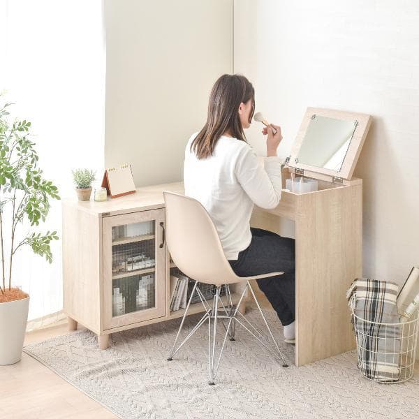【オークナチュラル】自由に配置！たっぷり収納のお洒落ドレッサー