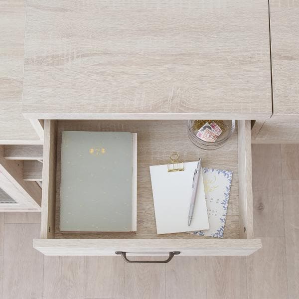 【オークナチュラル】自由に配置！たっぷり収納のお洒落ドレッサー