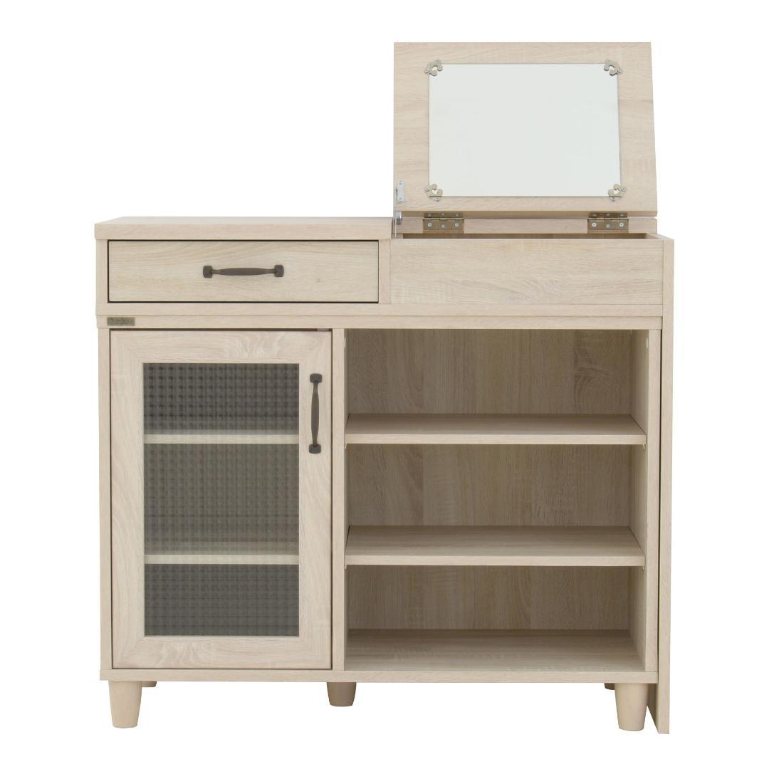 【オークナチュラル】自由に配置！たっぷり収納のお洒落ドレッサー