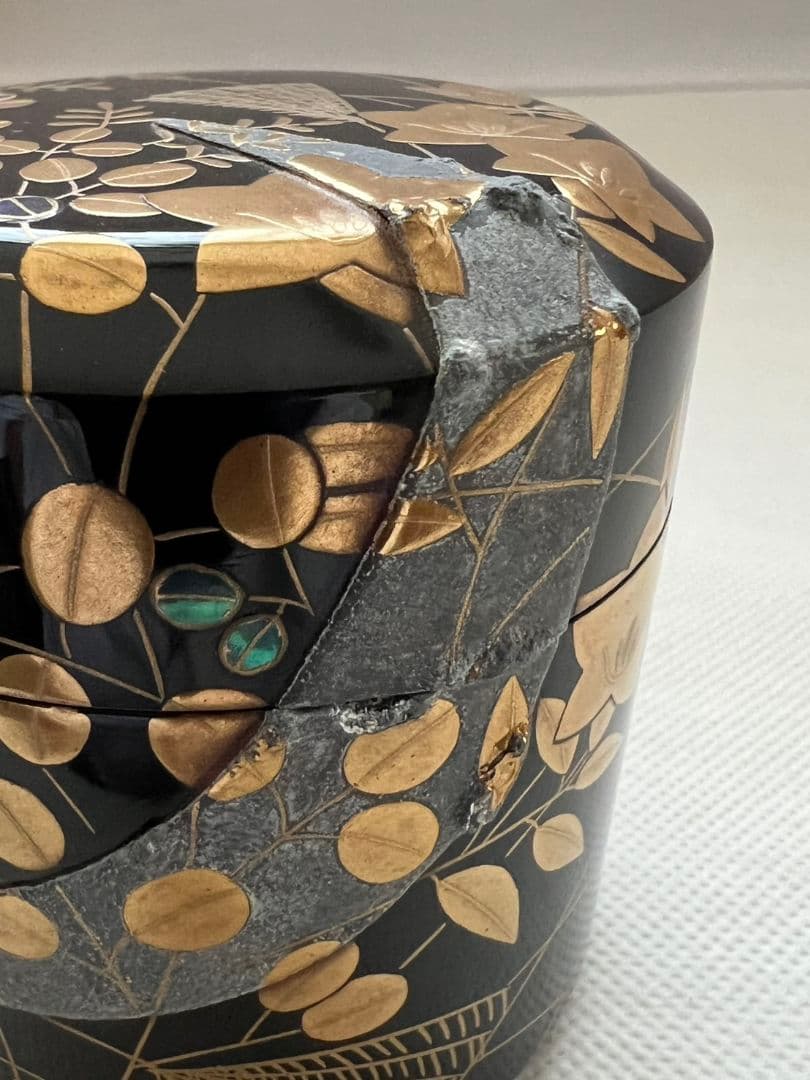 武蔵野 雪吹(ふぶき)棗 3代清石 (川谷内正廣) 堀内宗完箱書き 茶道具