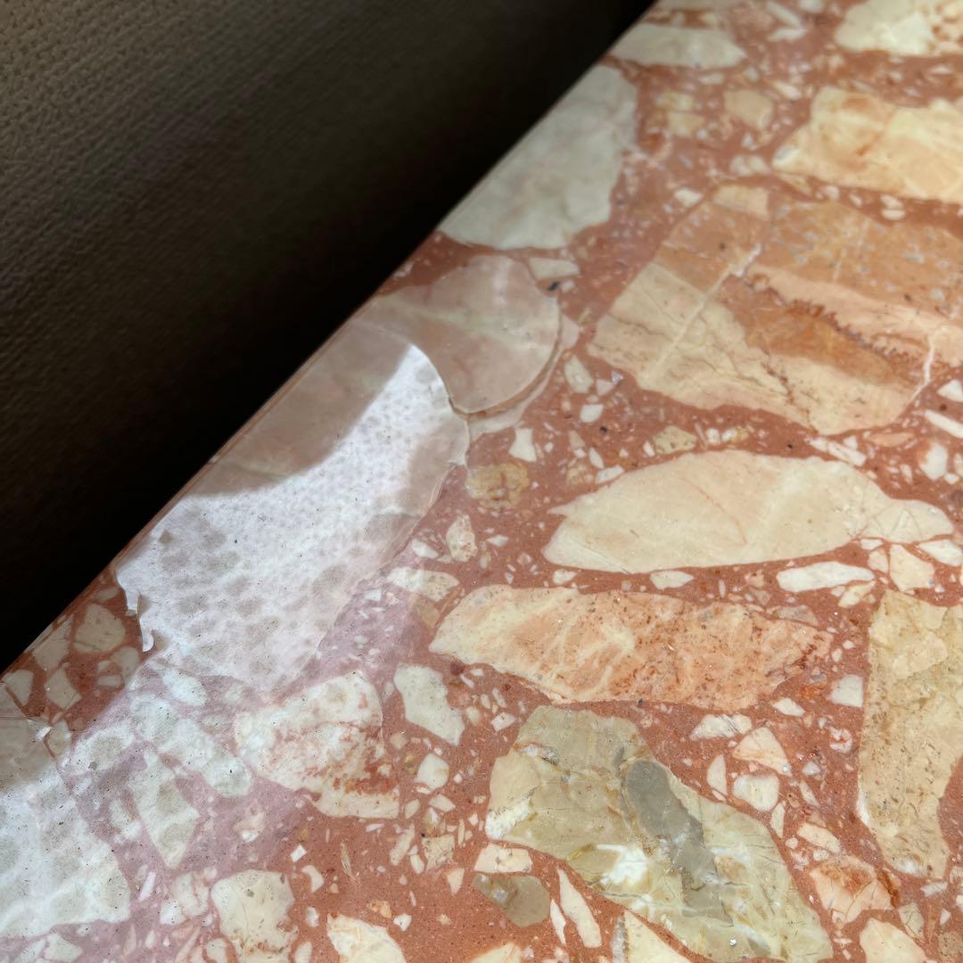 コンソールテーブル　猫脚　割れあり　アンティーク　家具　大理石