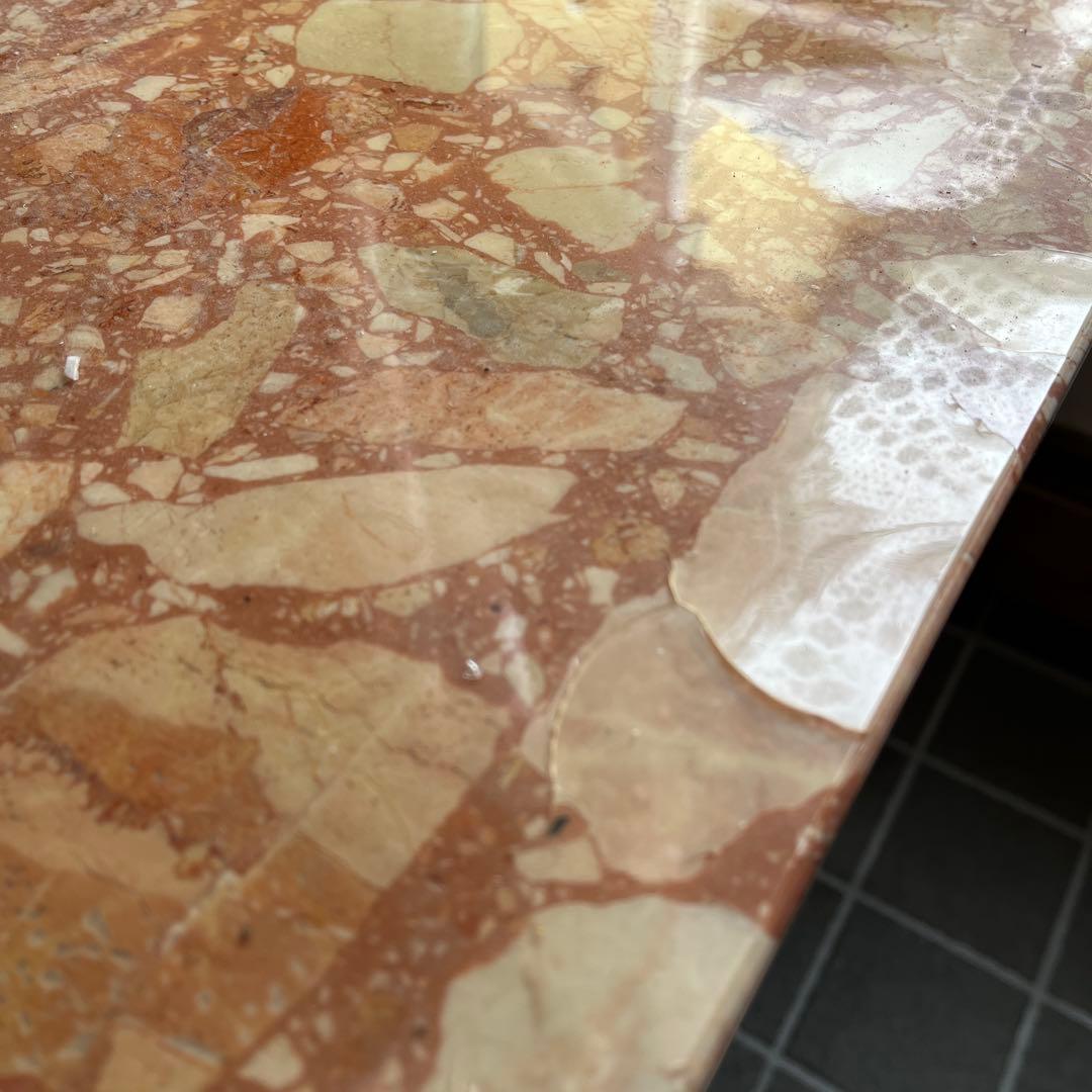 コンソールテーブル　猫脚　割れあり　アンティーク　家具　大理石