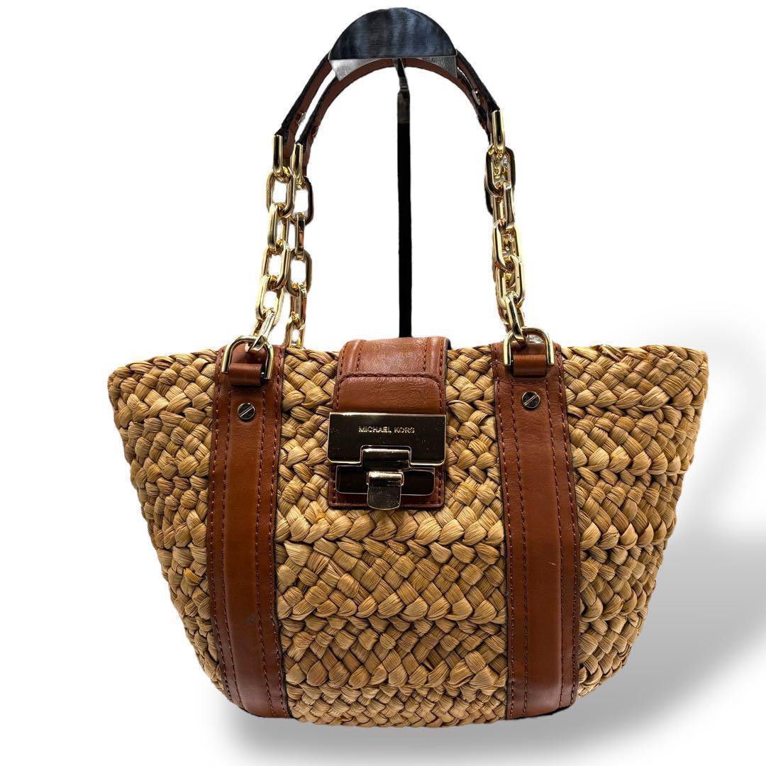 【美品】マイケルコース　カゴバッグ　チェーン　金具　ガンチーニ　手提げ　肩掛け