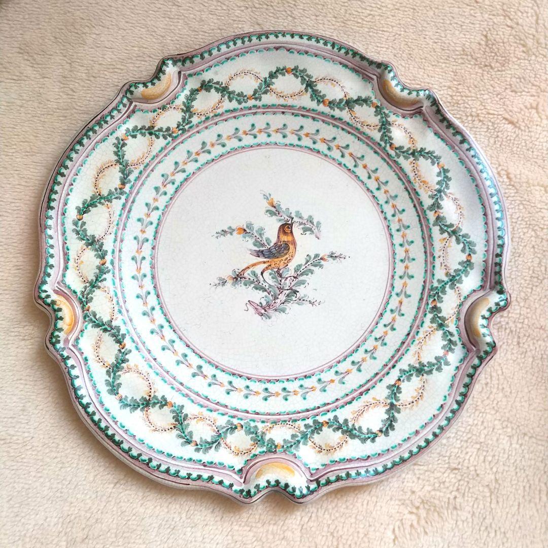 美しい鳥の絵皿・壁掛け・海外大皿・海外インテリア