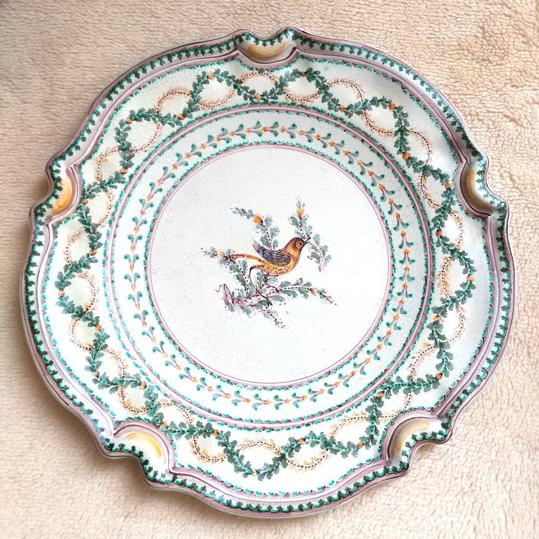 美しい鳥の絵皿・壁掛け・海外大皿・海外インテリア