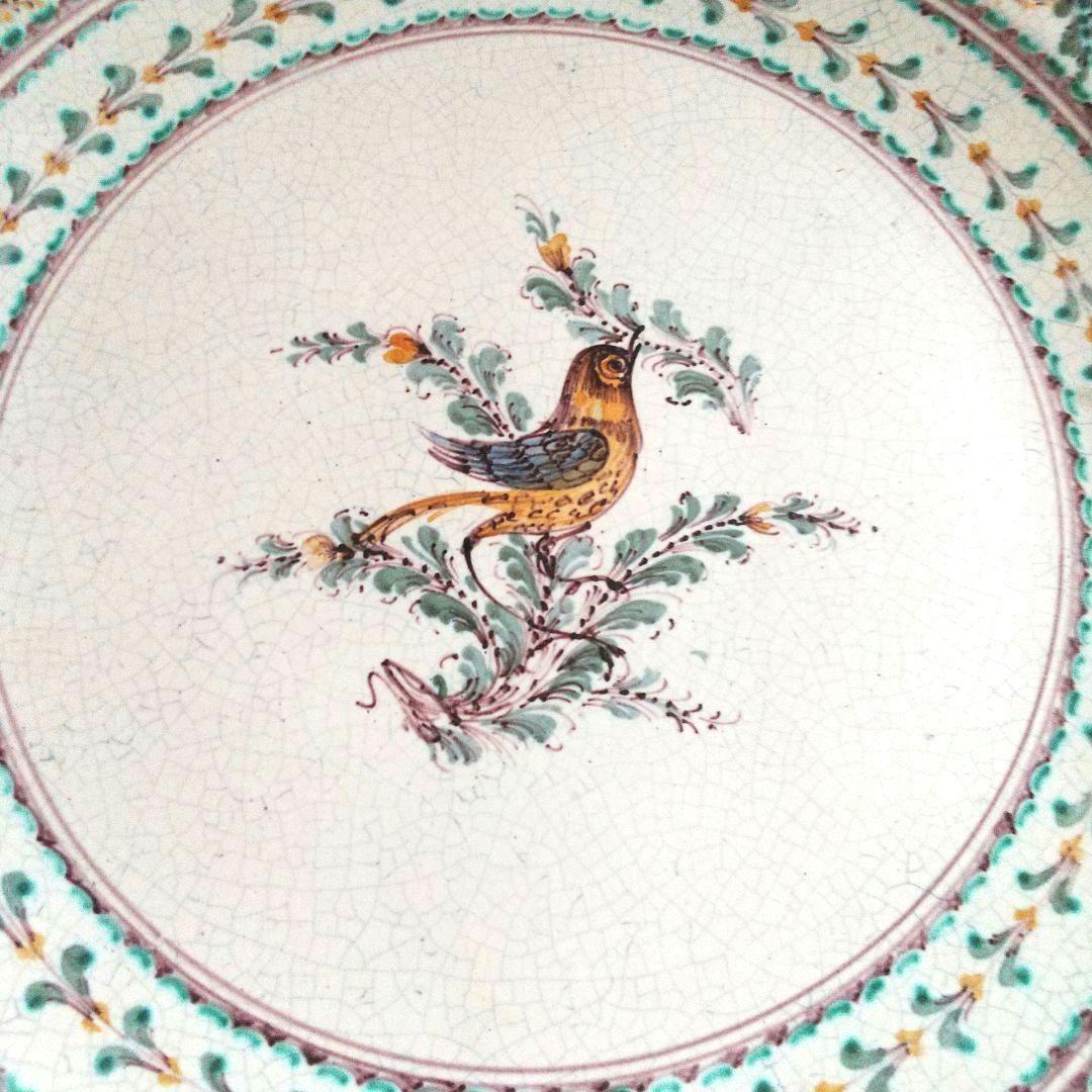 美しい鳥の絵皿・壁掛け・海外大皿・海外インテリア