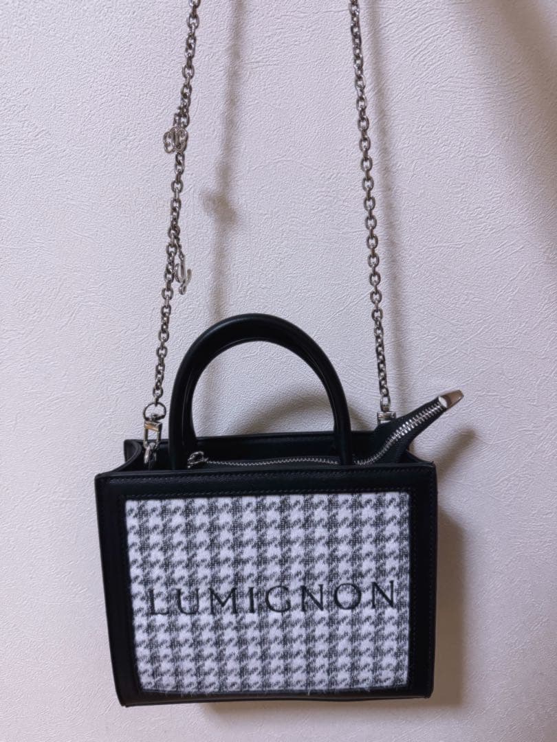 Lumignon houndstooth 2way bag ルミニョン ブラック