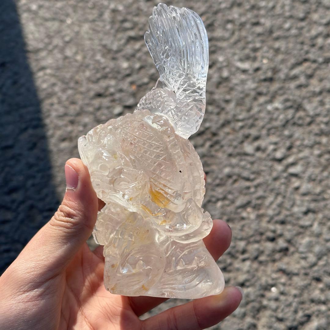 天然石水晶の龍　置物　ご購入前に在庫確認必要G.277