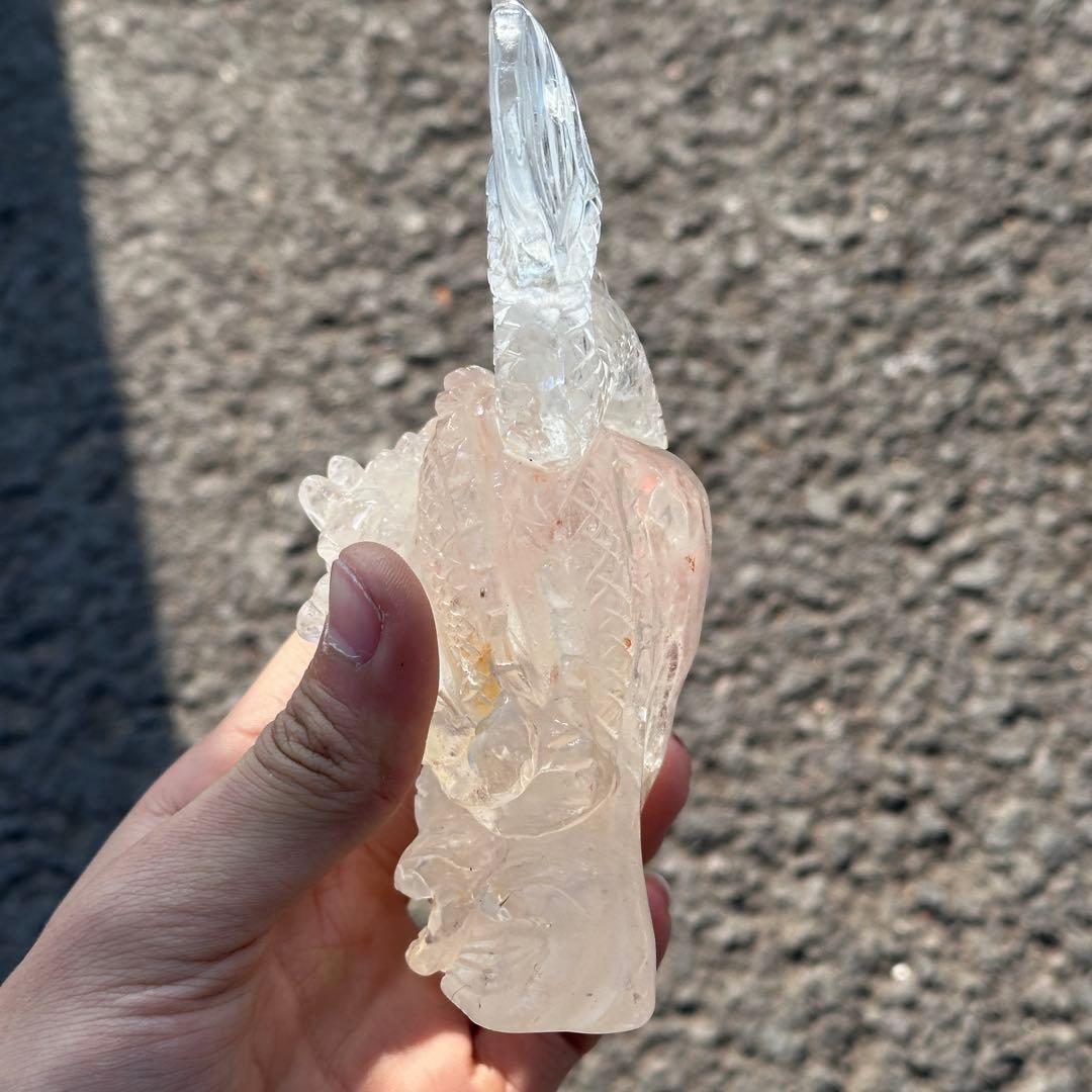 天然石水晶の龍　置物　ご購入前に在庫確認必要G.277