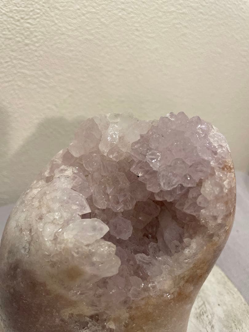 【希少】ピンクアメジストフリーフォーム　ジオード天然石置物　ブラジル 818g