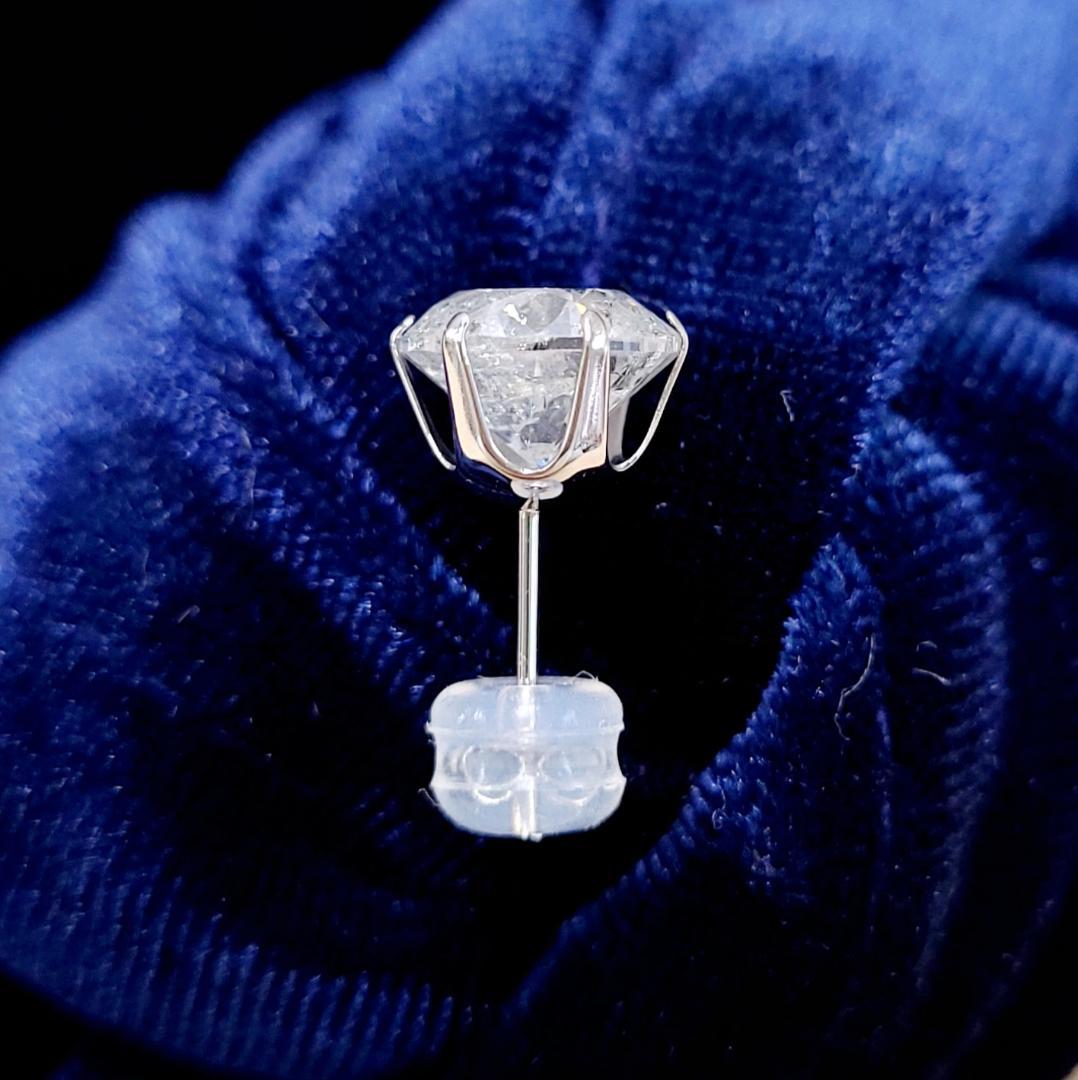 超激安！大粒！ 2ct ダイヤモンド プラチナ 6本爪 一粒 ピアス 鑑別書付