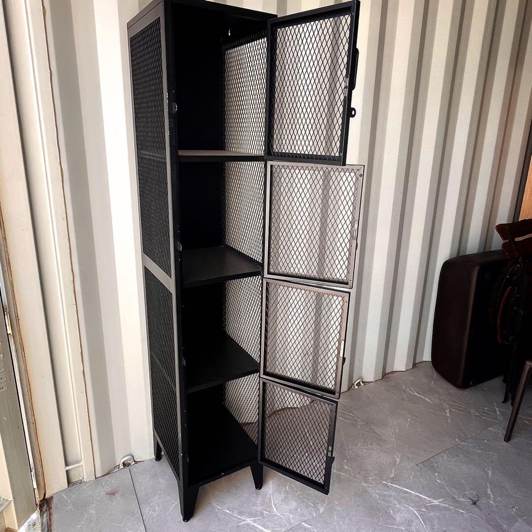 取付無料！ジャーナルスタンダードファニチャー ブラックスチール4段ロッカー