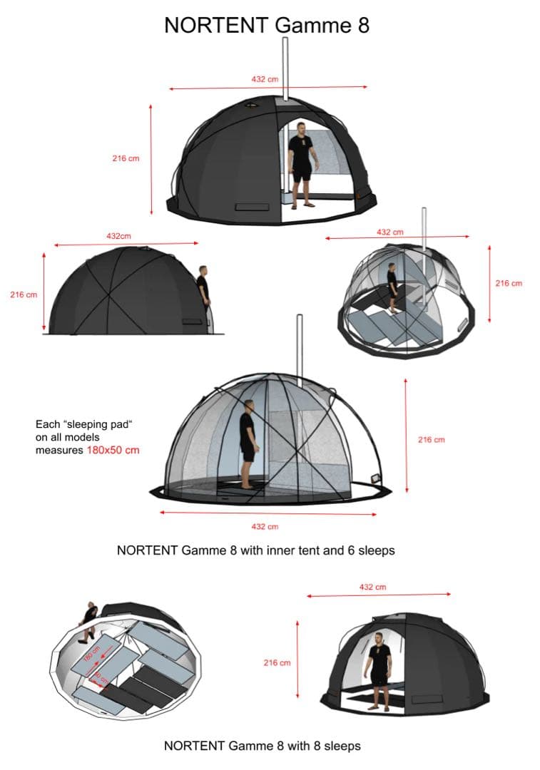 f*t様 NORTENT Gamme 8 ドーム型テント