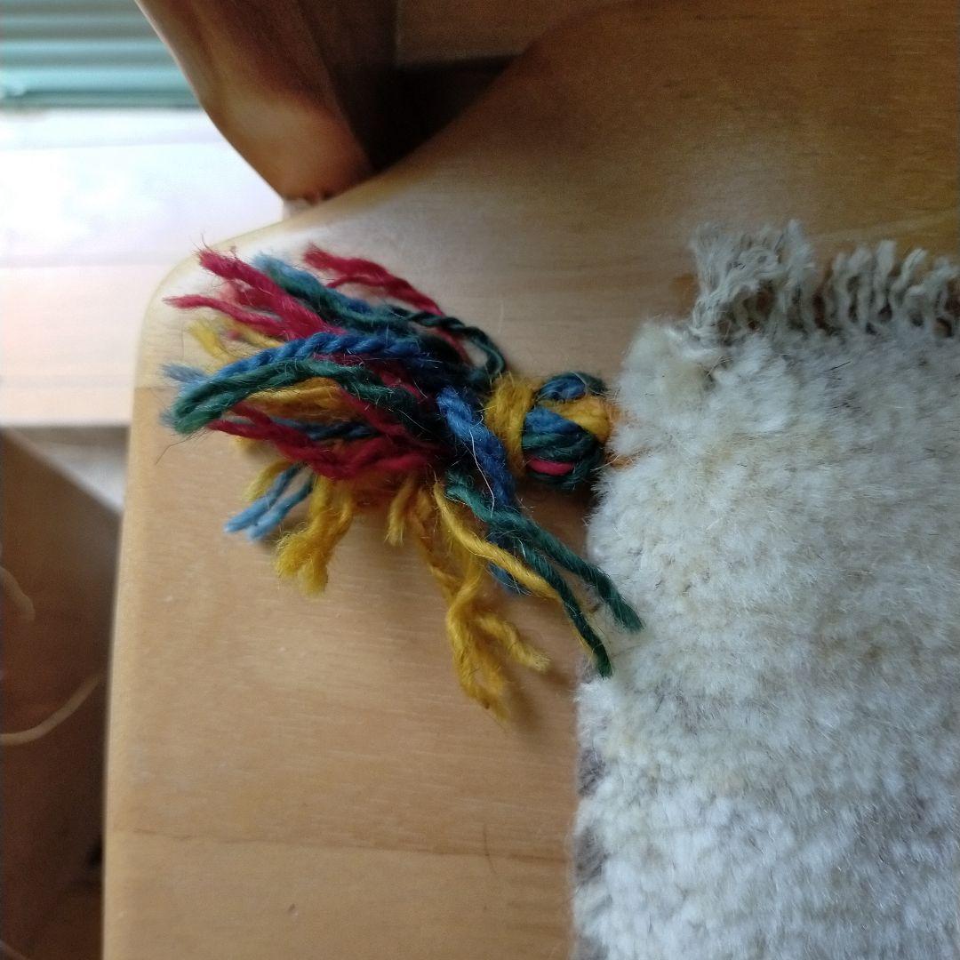 ペルシャ　ギャッベ ミニマット 39×44.5 アイボリー　ザクロの木