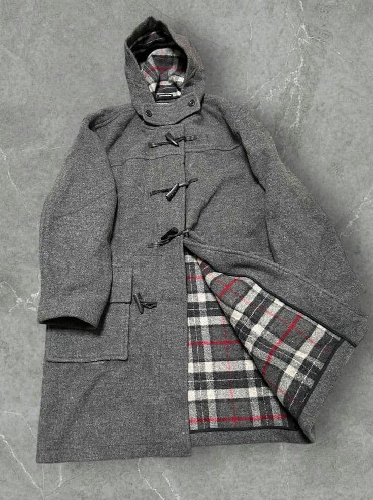 BURBERRY バーバリー ダッフルコート グレー ノバチェック ウール