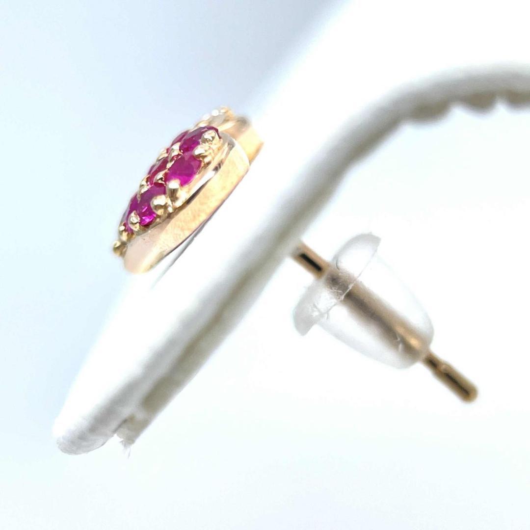 片耳のみ 新品仕上げ済 K18 ルビー ダイヤモンド ピアス ハート ゴールド