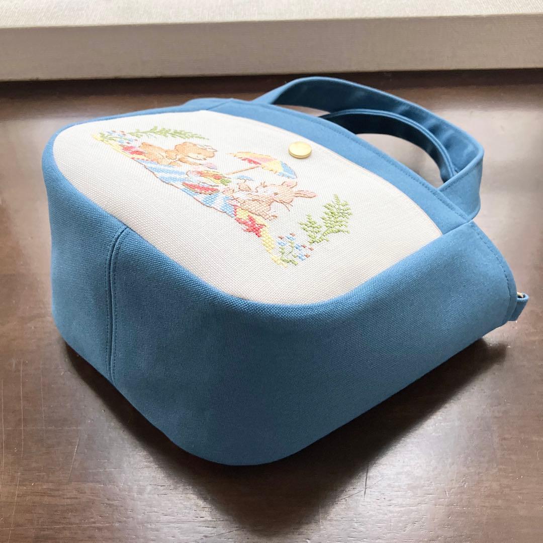 【クロスステッチ❤︎マチ付き2wayトートバッグ】ハンドメイド　ヴェロニク