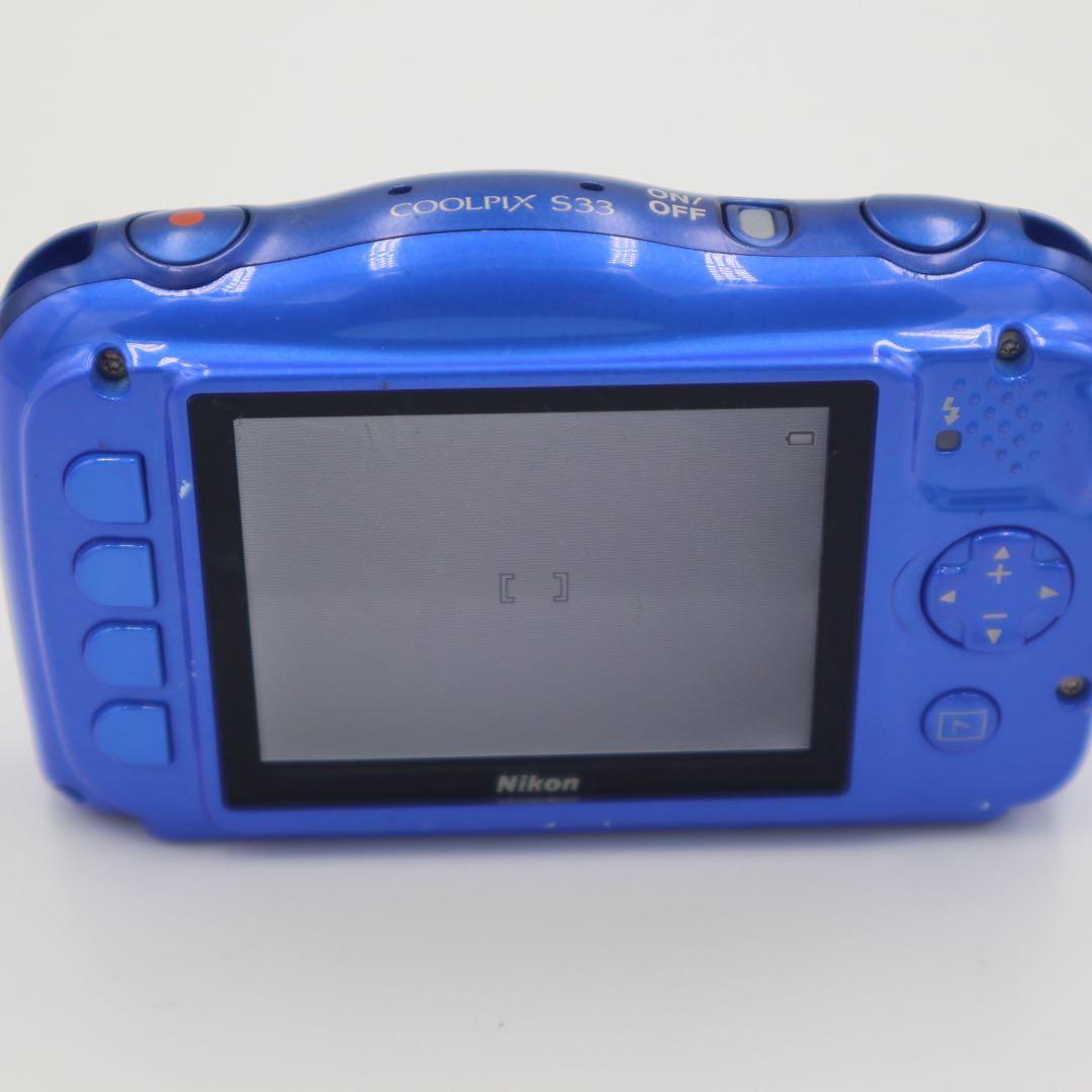 【レトロ撮影】 NIKON COOLPIX　S33　コンデジ　ブルー 動作確認済