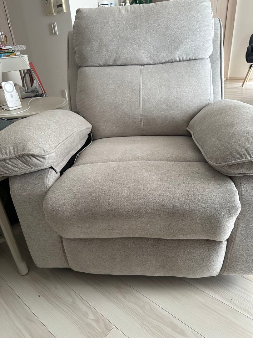 リクライニング1人掛けソファ ベージュ