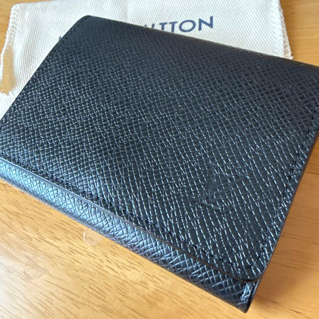 LOUIS VUITTON ブラックレザー 名刺入れ 保存袋付
