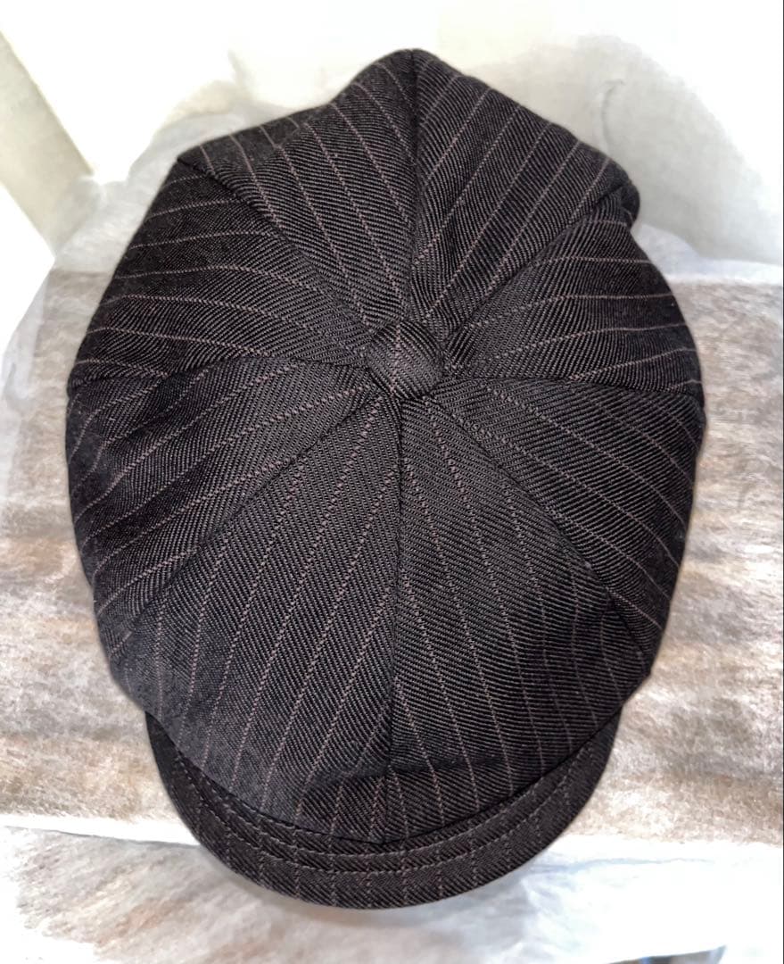 S ダッパーズ キャスケット1207ブラウンストライプ 綿スベリ