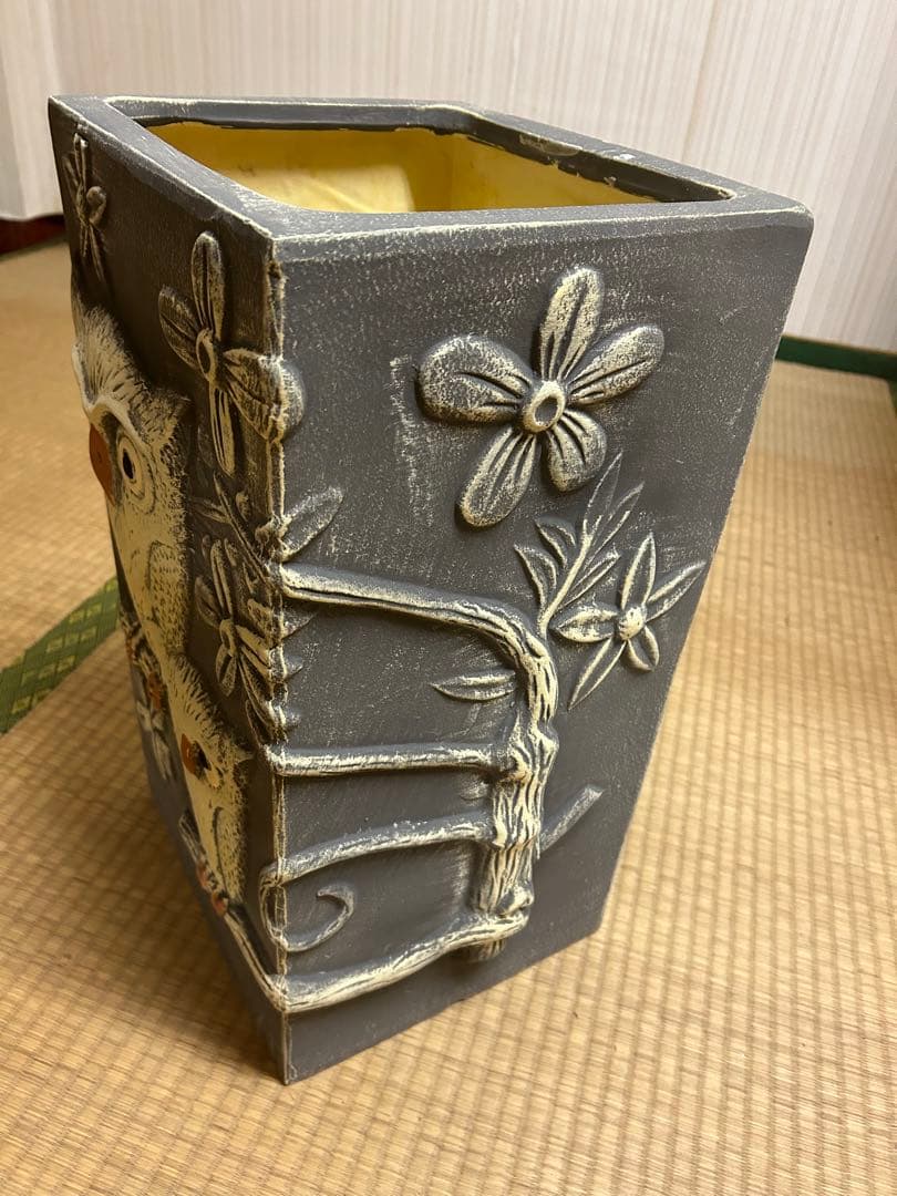 ふくろう　傘立て　陶器