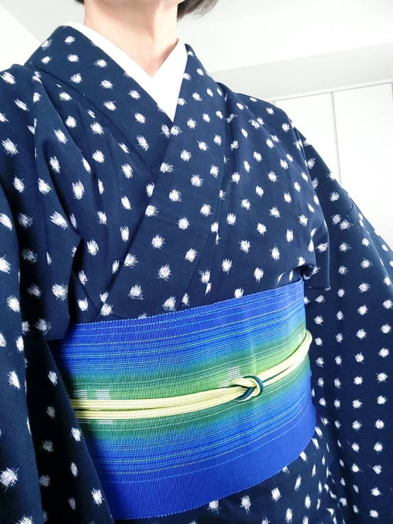 久留米絣　木綿着物　梅屋