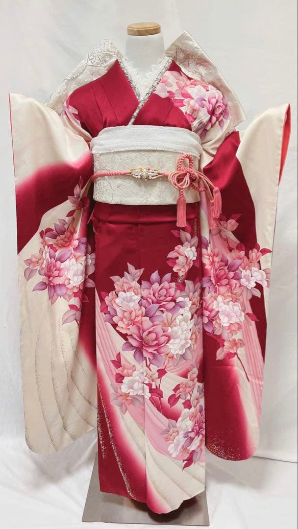 花柄振袖　振袖 正絹　振袖フルセット　成人式　　振袖7点セット