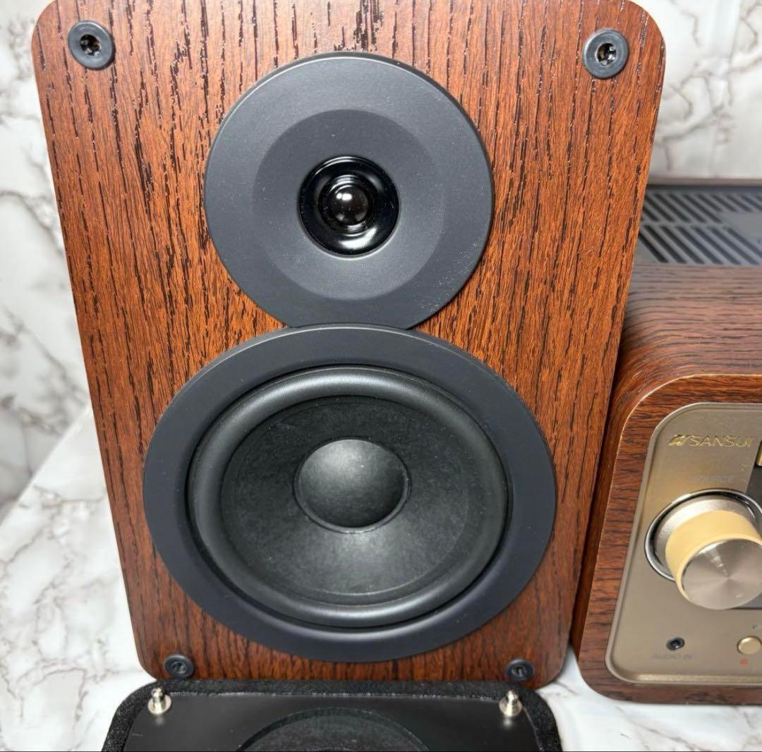 美品　SMC-300BT 真空管ハイブリッドアンプ搭載 ステレオ　木目　ブラウン