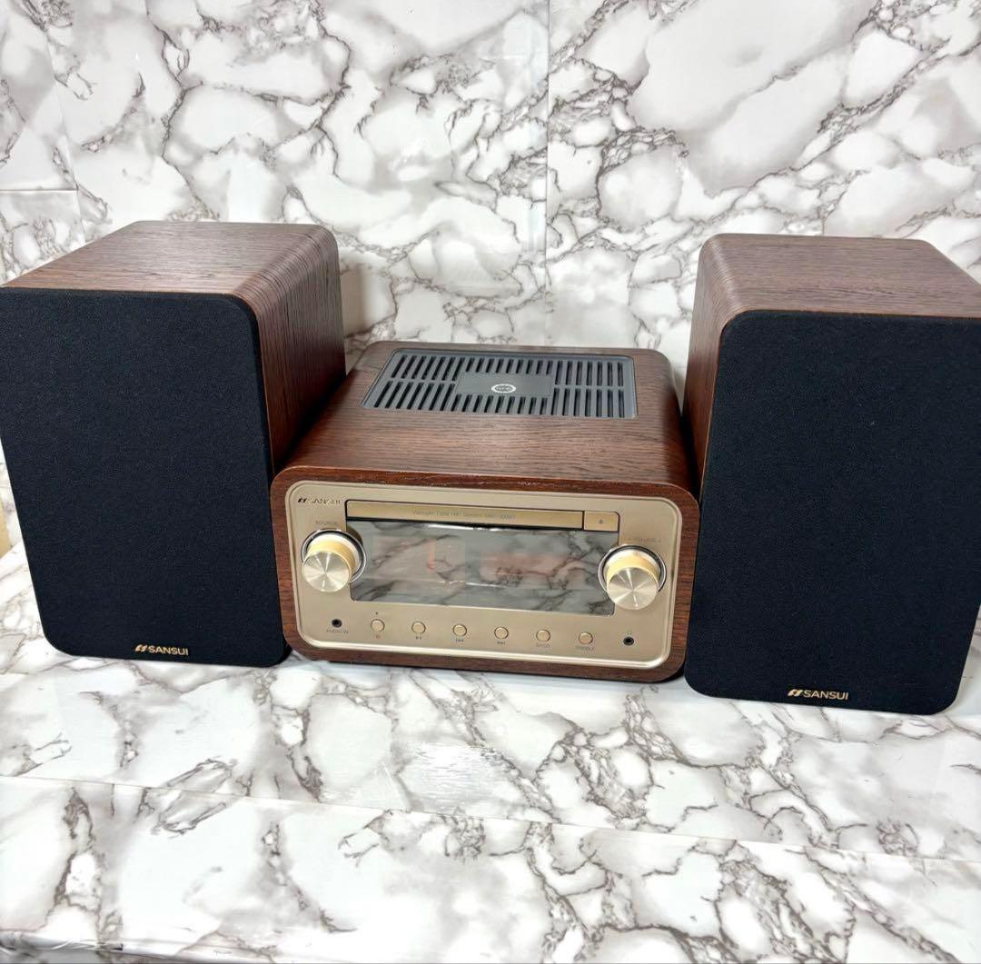 美品　SMC-300BT 真空管ハイブリッドアンプ搭載 ステレオ　木目　ブラウン