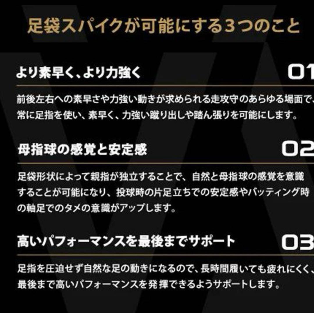 タビスパ　足袋スパイク25.0 高校野球対応　野球スパイク
