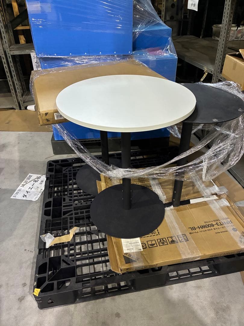 円形サイドテーブル ホワイト