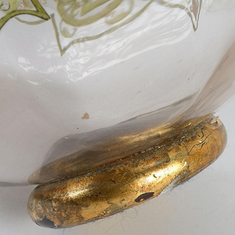 アンティーク　ガラス工芸　風景図　花瓶　C　9410