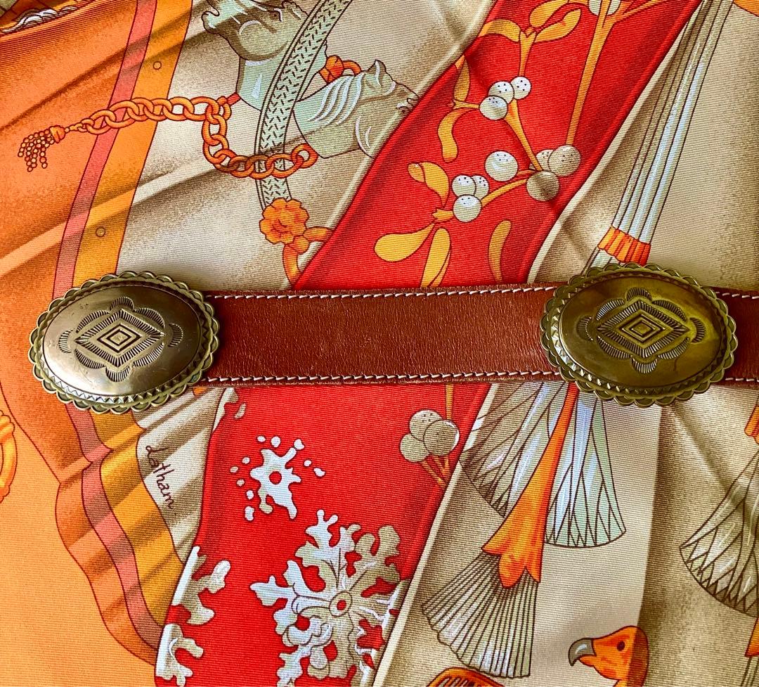 ヴィンテージ コンチョベルト ウエスタン レザーベルト 本革 ネイティブ 個性派