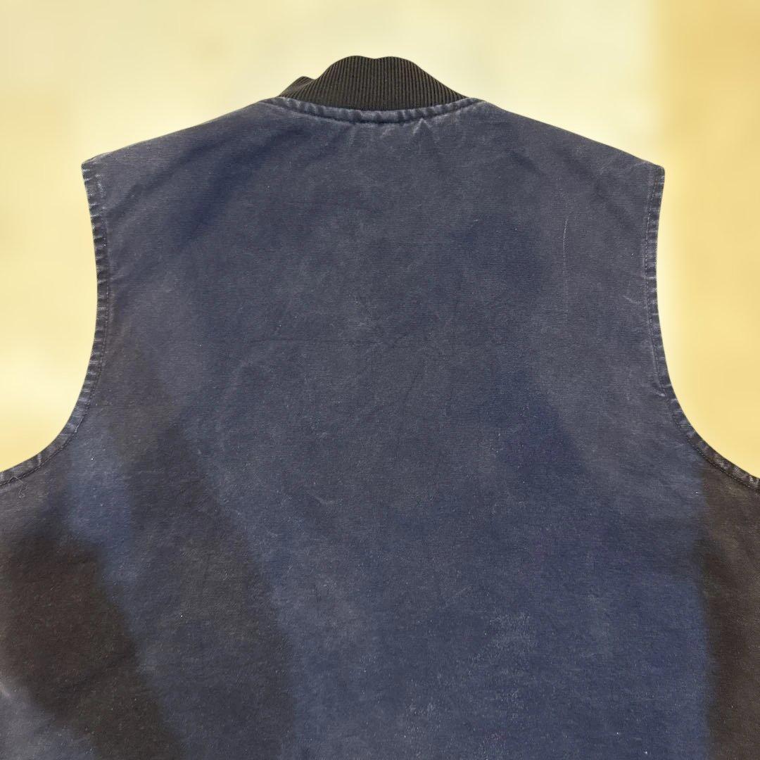 ガチャ様Carhartt カーハート　ダックベスト　企業ロゴ　USA製　XL