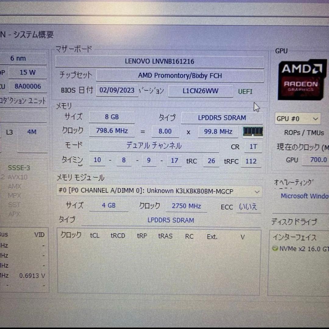 Lenovo V14 G4 AMN Ryzen 5 7520u 65w充電器付き