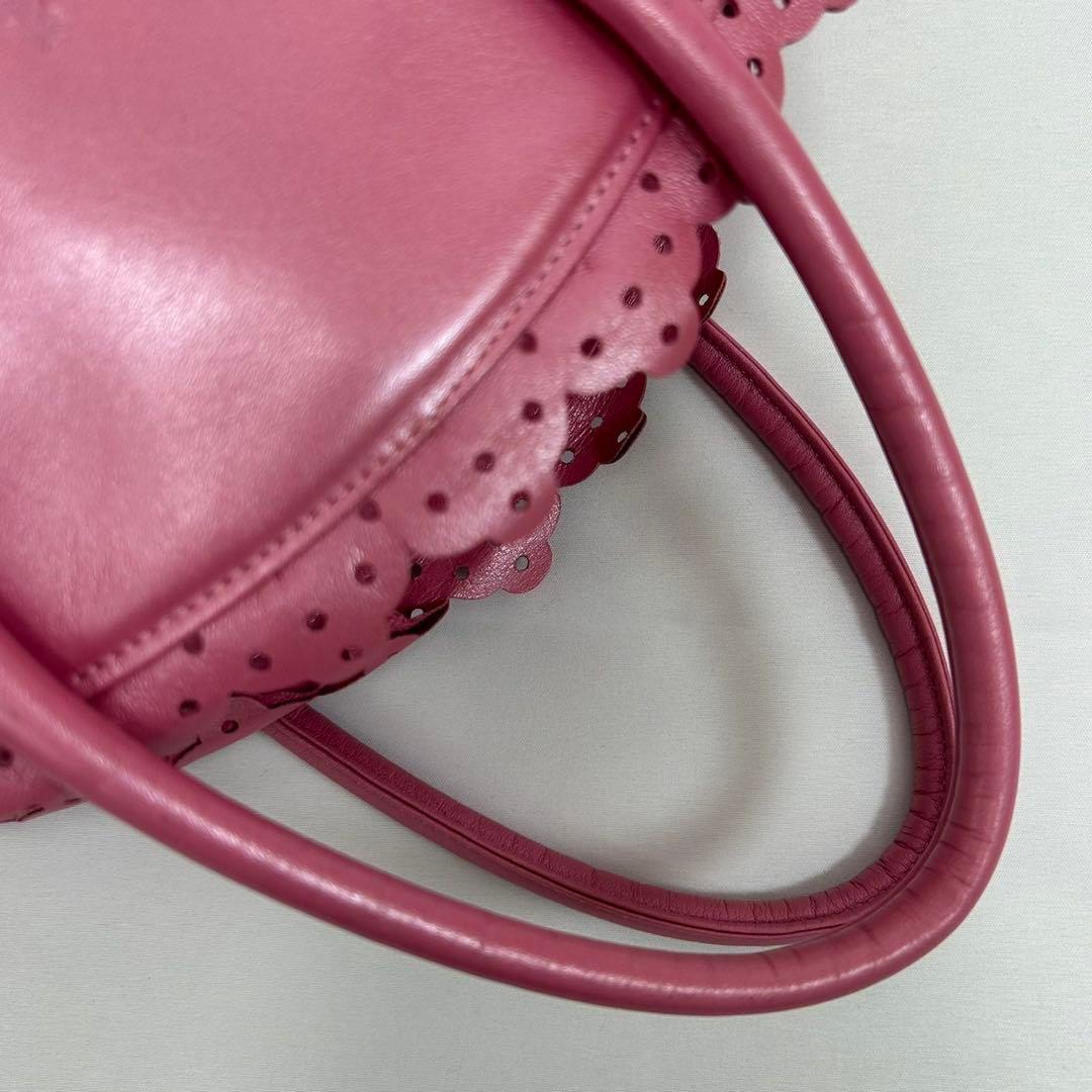 【美品】ヴィヴィアンウエストウッド トートバッグ フリル レザー オーブ ピンク