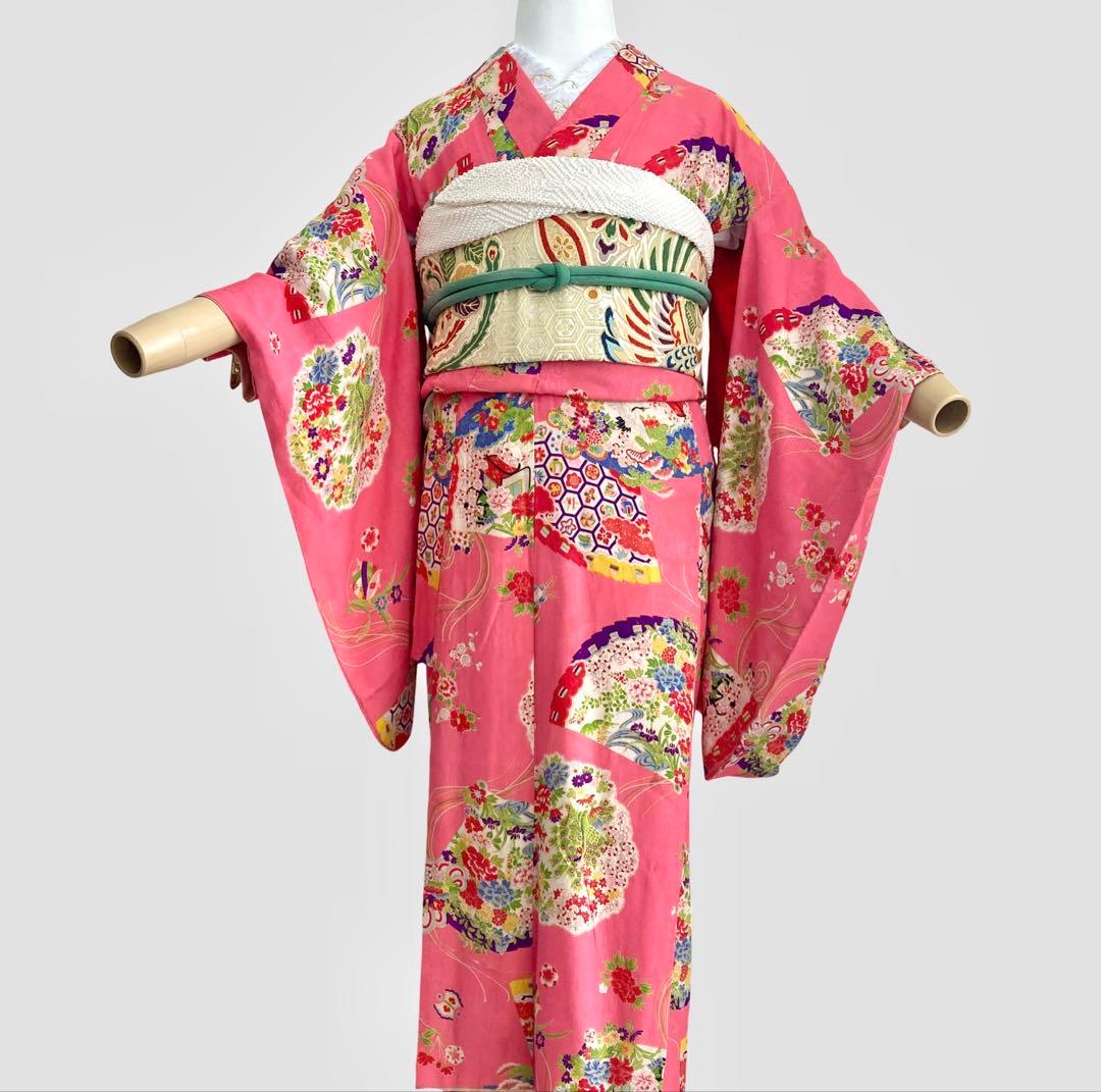 アンティーク 女の子 子供着物 7歳 ジュニア 昭和レトロ 大正ロマン NO6