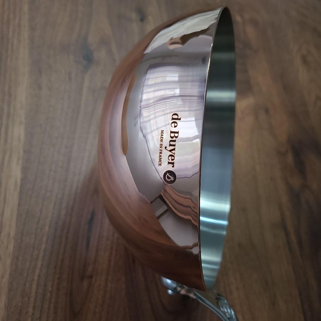 【在庫僅少！】フランス製deBuyerIH対応20センチ銅ソテーパン蓋付